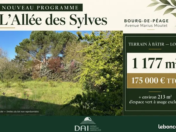 Terrain 1 177 m² Bourg De Peage
