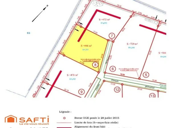 Terrain de 446 m² viabilisée (lot 8) - Le Puy