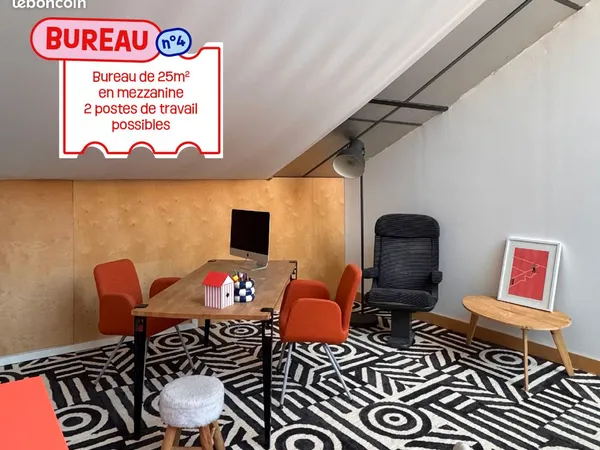 Bureaux à louer dans espace créatif en centre-ville