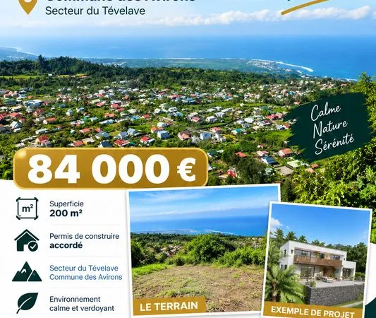 Terrain 200 m² Les Avirons