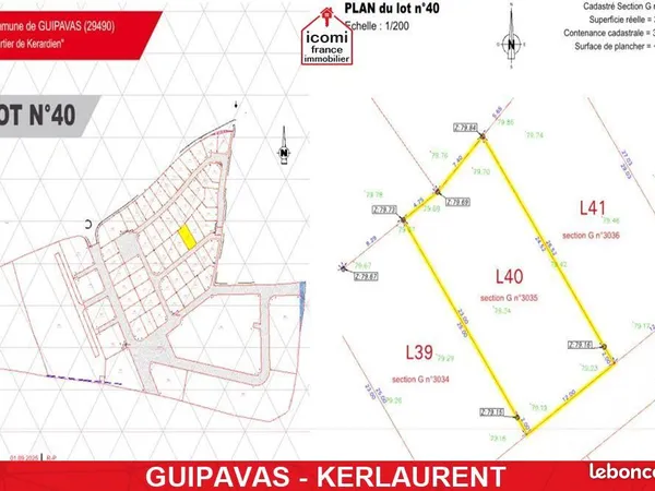 Terrain 283 m² Guipavas