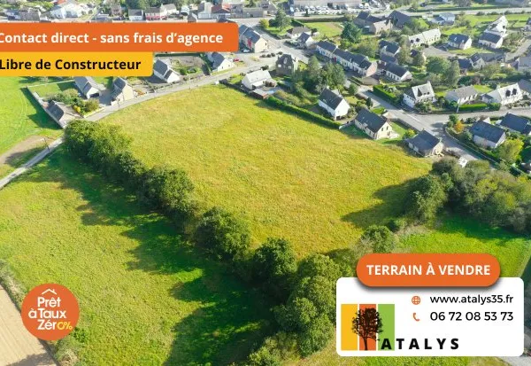 Terrain viabilisé, libre de constructeur