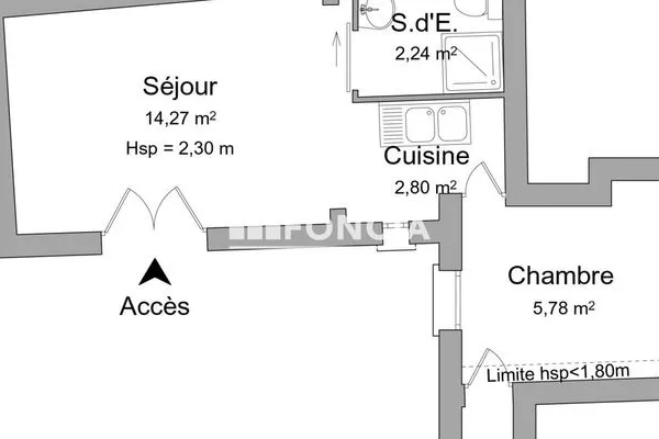 Appartement 2 pièces 27 m²