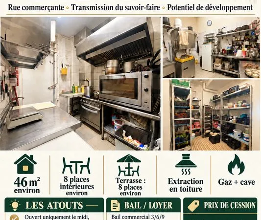 Restauration, restauration rapide 46 m² Paris