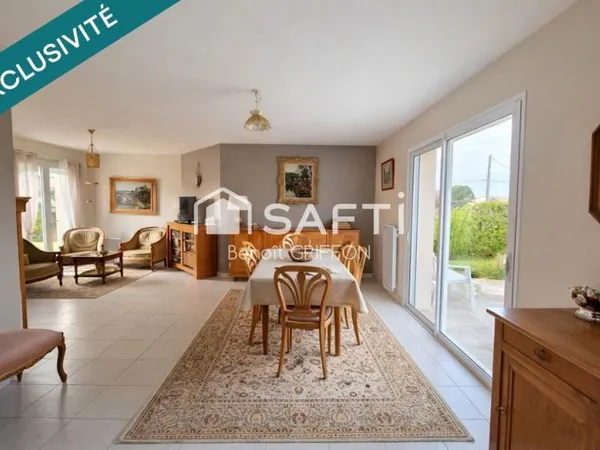 Plain-pied 4 chambres avec garage et jardin