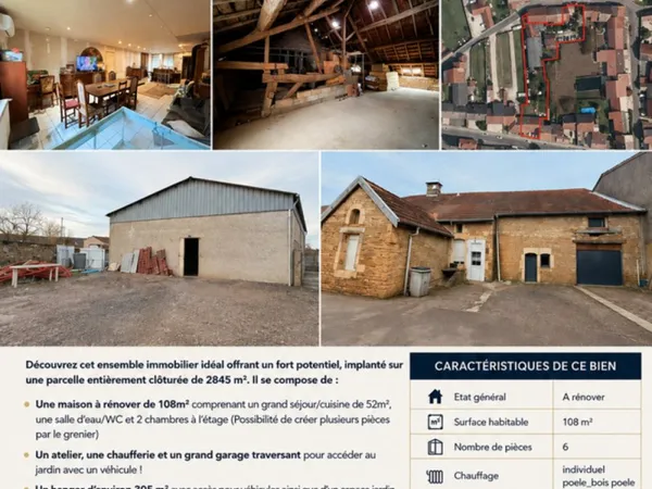 Ensemble immobilier parcelle entièrement clôturée de 2845 m²