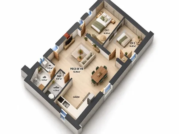 Appartement 3 pièces 85 m²
