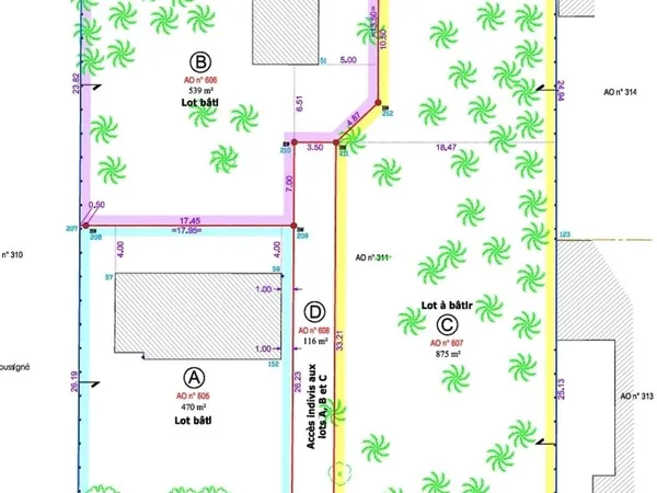 Terrain 875 m² Jullouville