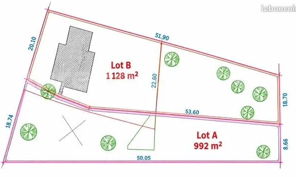 Terrain 992 m² Annet Sur Marne