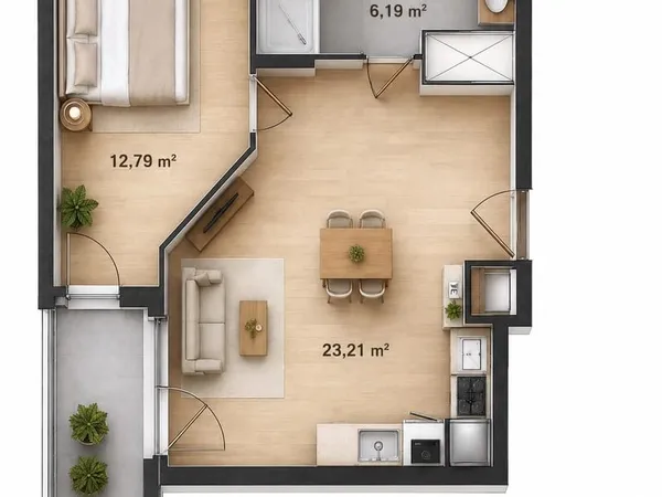 Appartement 2 pièces 42 m²