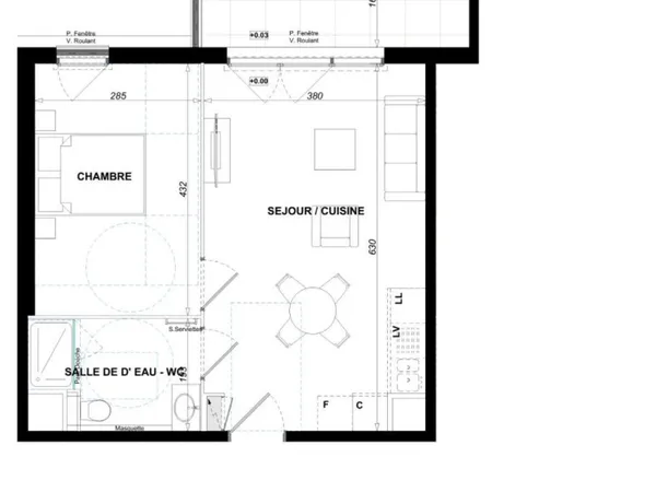 Appartement 2 pièces 41 m²