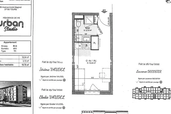 Appartement meublé 1 pièce 20 m²