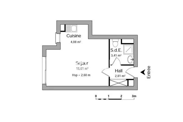 Appartement 1 pièce 26 m²
