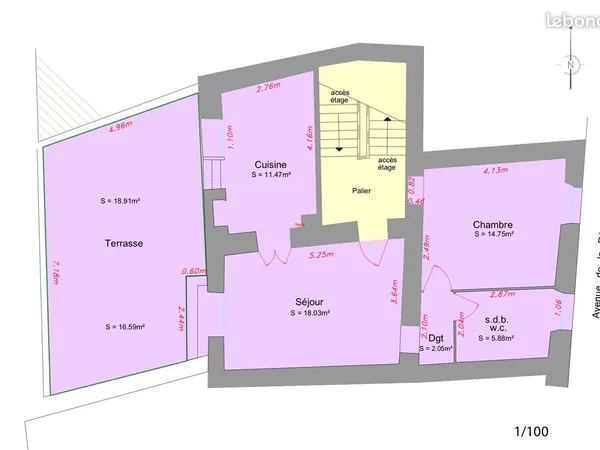 Location T2 avec terrasse