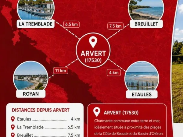 Arvert (17530) - Terrain à bâtir viabilisé- 588 m² -