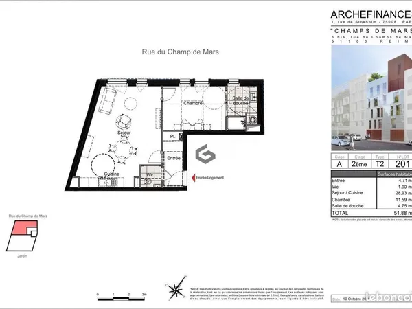 Appartement 2 pièces 52 m²