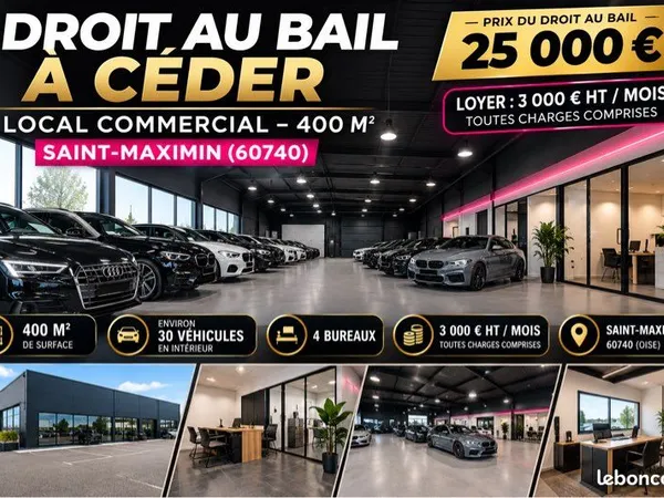🔥 à céder - droit au bail - local commercial / 400 m²
