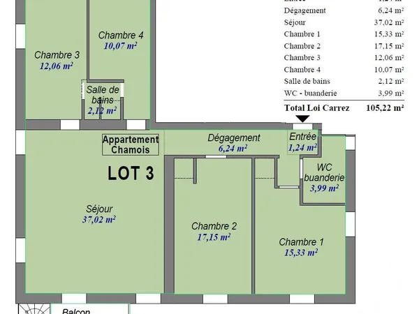 Appartement 5 pièces 105 m²