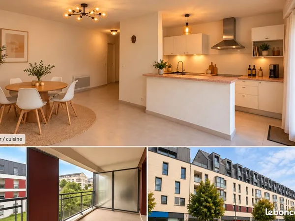 T4 meublé 77 m² - 3 chambres - loggia - garage fermé - proche gare & Sillon