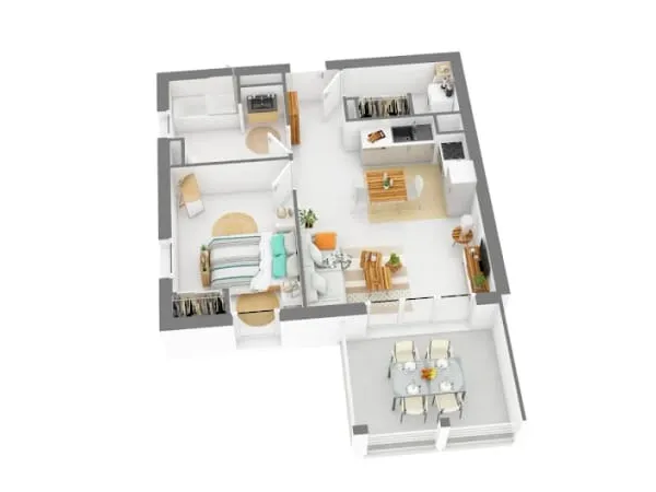 Appartement 2 pièces 46 m²