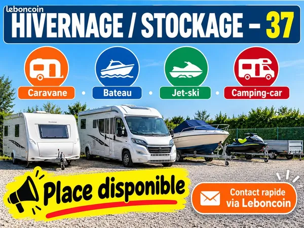 Hivernage caravane camping-car bâtiment fermé 37