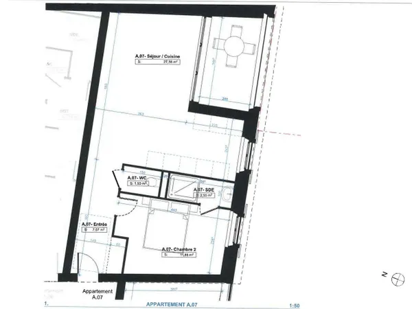 Appartement 2 pièces 50 m²