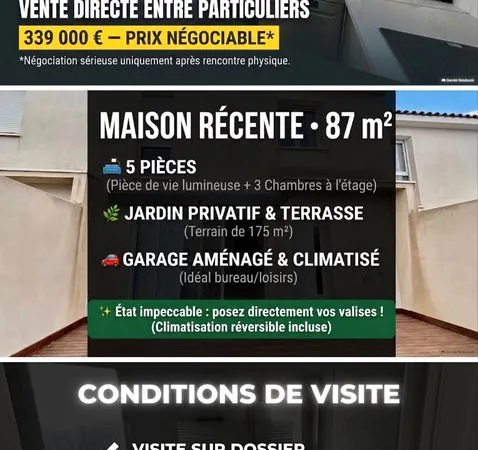 Vente directe Maison t4
