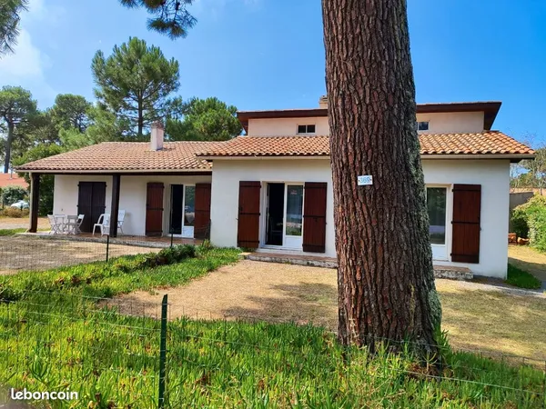 Villa comprenant 2 t3 meubles dans quartier calme et boise biscarrosse plage