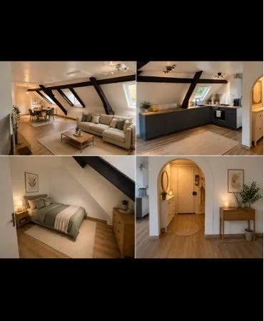 Gonesse centre - 3 pièces 60 m² - 2 chambres - parking - poutres apparentes