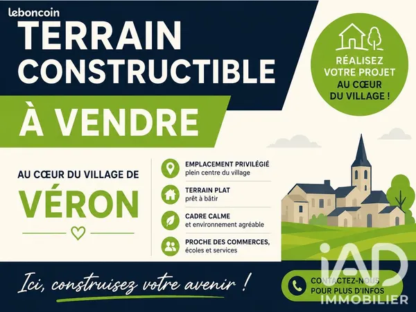 Terrain 625 m² Véron