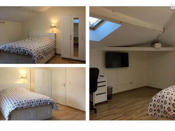 1 grande chambre sur 3 au total dans grande maison de ville