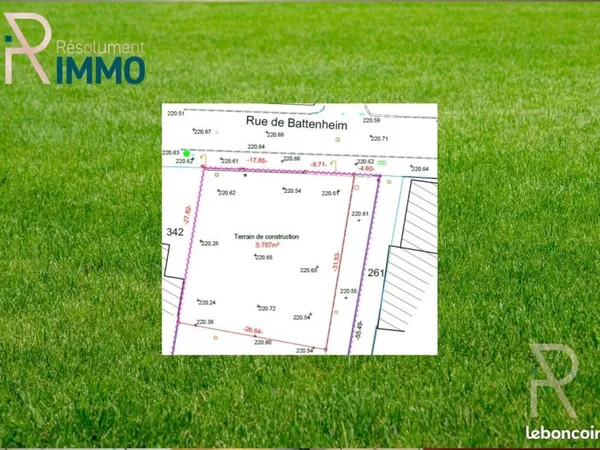 Terrain 800 m² Bantzenheim