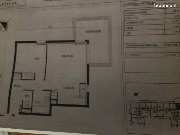 Appartement t2 44 m2 a belin-beliet