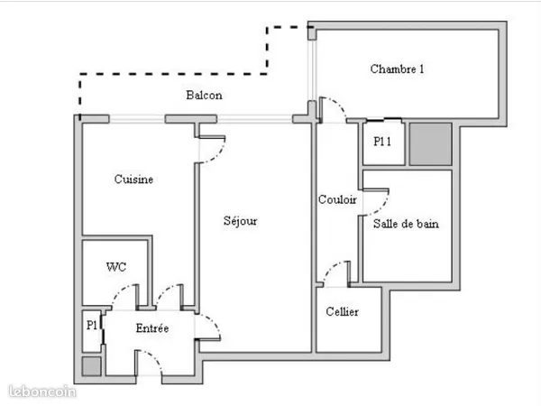 Appartement 2 pièces 63 m²