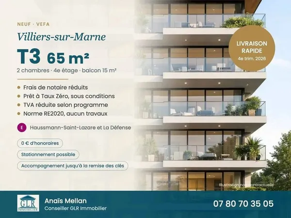 Appartement 3 pièces 65 m²