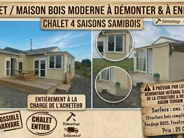 Chalet samibois 70m2