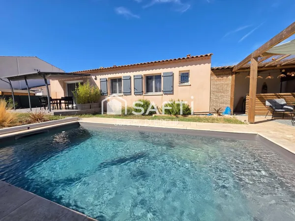 PIGNANS - MAISON DE PLAIN-PIED T4 DE 94M2, PIÈCE DE VIE DE 42M2, PISCINE, GARAGE, TERRASSE CARRELÉE,