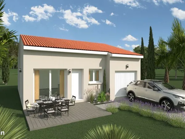 Maison neuve plain-pied 65 m² avec garage sur terrain de 302 m² à Pomérols, proche commerces et tran