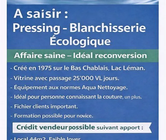 Vente Pressing Blanchisserie
