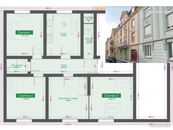 Colocation Appartement 90m2 - proximité immédiate gare - centre ville