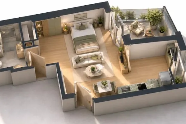Studio 1 pièce 31 m²