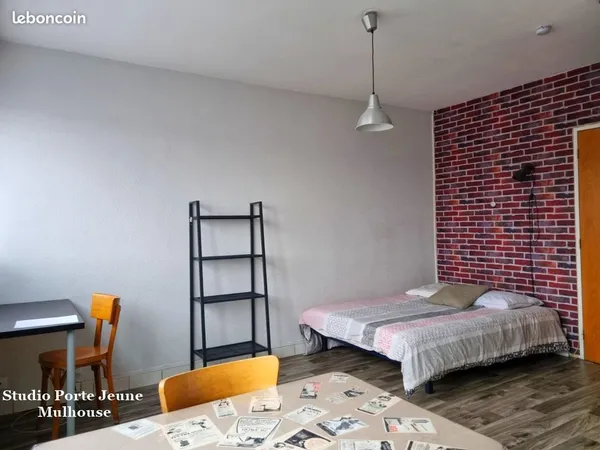 Studio 20m² meublé centre-ville Mulhouse, Porte Jeune