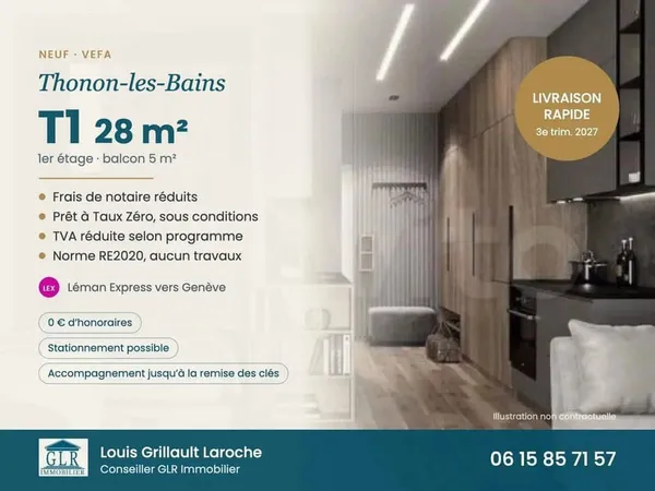 Appartement 1 pièce 28 m²