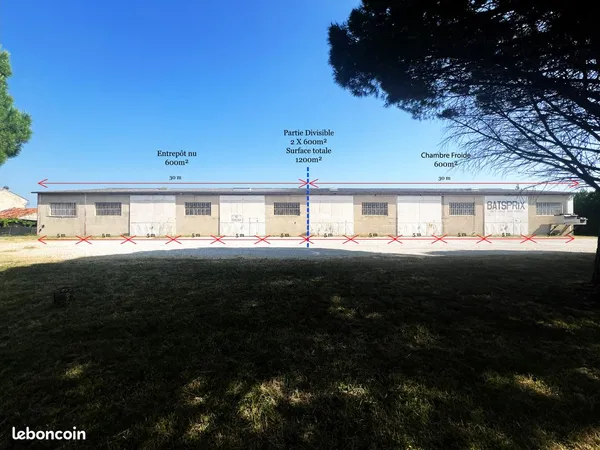 LOCAL 1200m² D'ENTREPOSAGE - PARTIE CHAMBRE FROIDE - DIVISIBLE