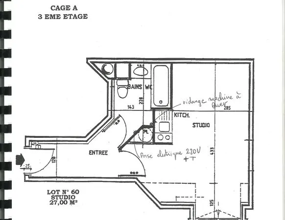 Location Studio 27M2 +Cave