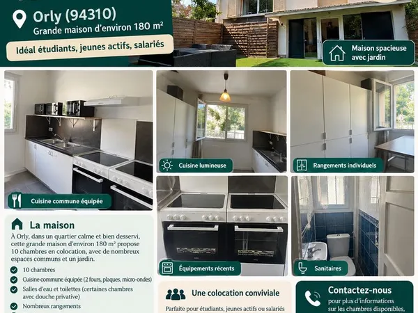 Maison 10 chambres à louer colocation