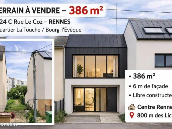 Terrain 386 m2 / Rennes intra