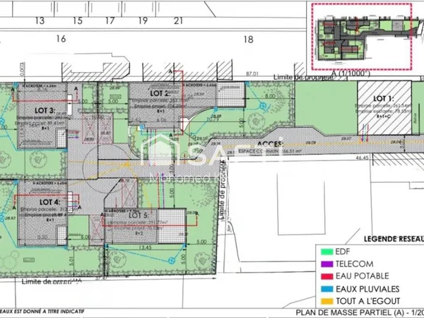 Terrain en individuel 312 m²