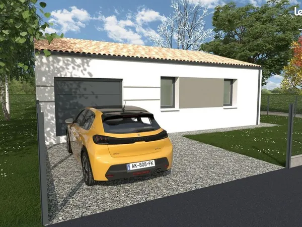 Maison de 76 m² + un garage attenant de 17 m² sur un terrain de 538 m² à AUZAY en VENDEE (85)
