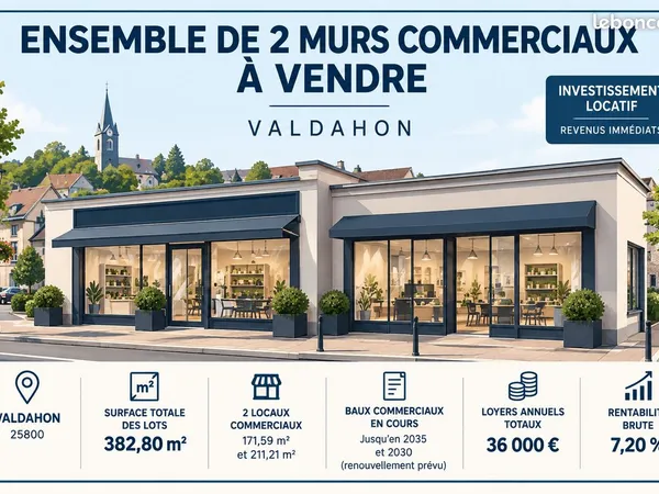Ensemble de deux murs commerciaux loués - Valdahon